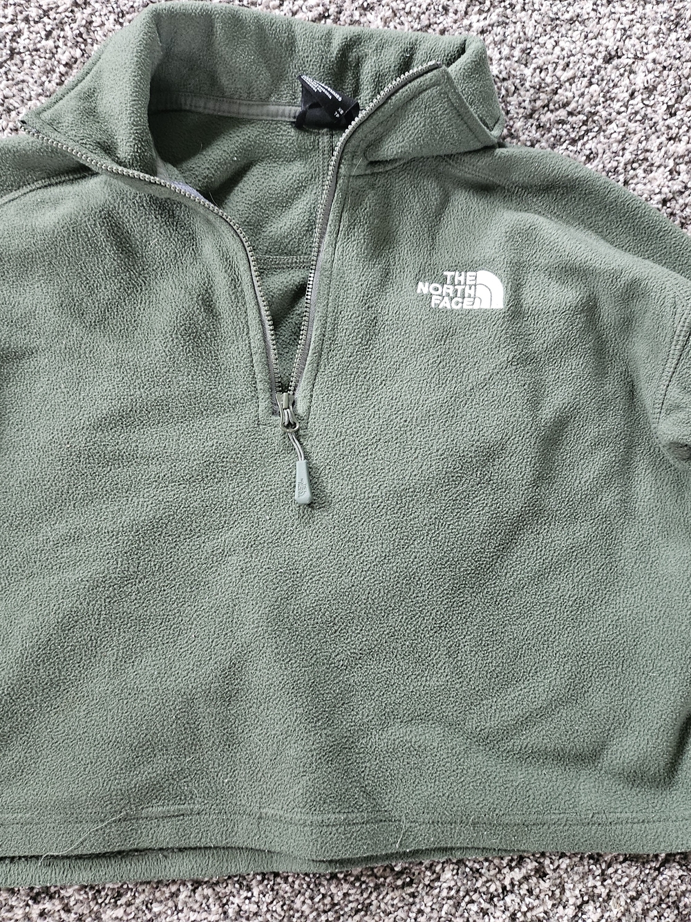 The North Face Olive Green Half-Zip Fleece Pullover